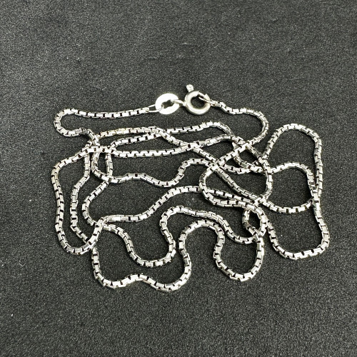 สร้อยคอ Italy375 ทอง9Kขาว ลายโซ่กลม ยาว 23 นิ้ว สวมหัวได้ นน. 4.79 g 1