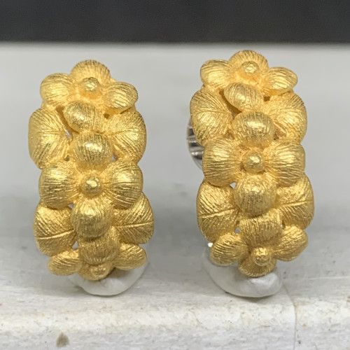ต่างหู Prima Gold ทอง24K + ทอง14K ลายดอกไม้ นน. 7.83 g