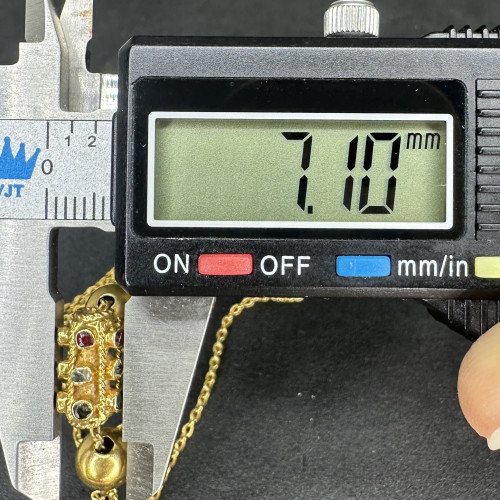 สร้อยคอ ปะวะหล่ำ เพชรซีก ทอง90 ความยาว 16.5 - 17.5 นิ้ว นน. 5.71 g 8