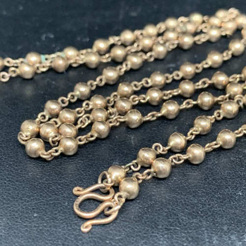 สร้อยคอ นาก40 ลายเม็ดประคำ รอบเส้น งานเก่า หลุดจำนำ สวยมาก นน. 14.40 g