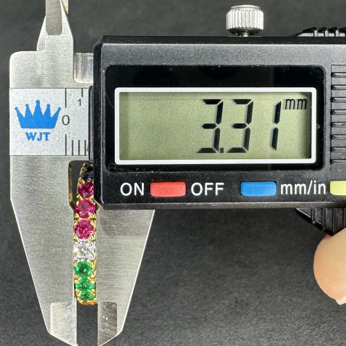 แหวน นพเก้า รอบวง ฝังเพชร 1 เม็ด 0.12 กะรัต ทอง90 ขนาด 60 นน. 4.06 g 7