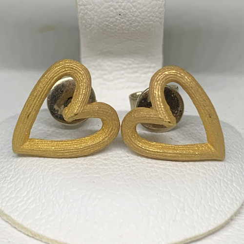 ต่างหู Gold Master ทอง24K ลายหัวใจ แป้นทอง14K นน. 2.42 g