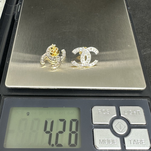 ต่างหู เพชร CC ฝังเพชร 52 เม็ด 1.04 กะรัต ทอง18K นน. 4.28 g 8