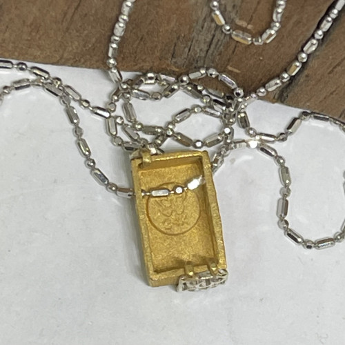 สร้อยคอ Gold Master + จี้ ลายใบโคลเวอร์ ทอง24K + ทอง18K ความยาว 15.5 นิ้ว นน. 4.55 g 1