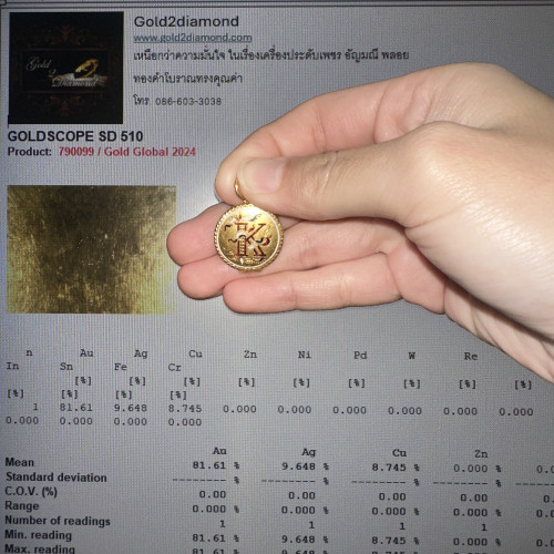 ล็อคเก็ต ทองลงยา อักษร K ฉลุลาย ทอง90 นน. 3.86 g 5