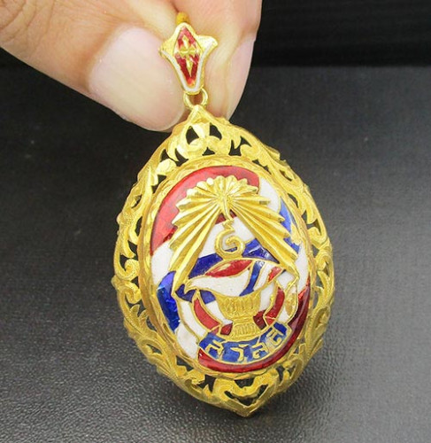 จี้ ทองลงยา สวัสดี ฉลุลาย ธงชาติ ทอง90 นน. 8.15 g