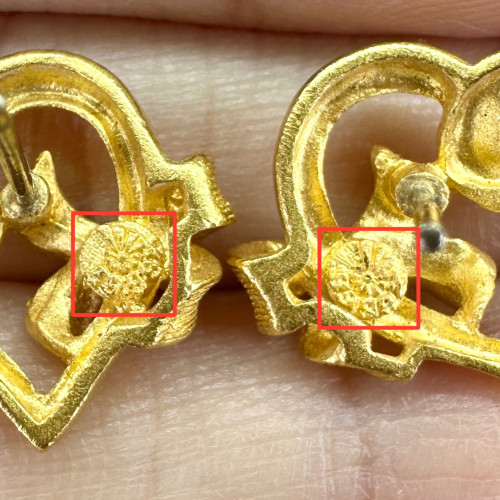 ต่างหู Prima Gold ทอง24K ลายหัวใจผูกโบว์ แป้นทอง14K นน. 8.00 g 6