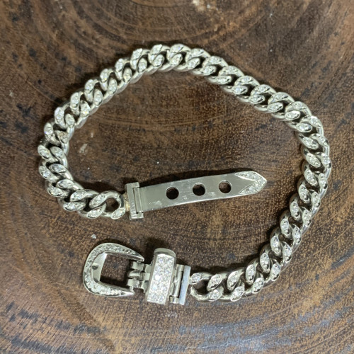 สร้อยข้อมือ เพชรรอบ ฝังเพชร 95 เม็ด 0.95 กะรัต งาน PT900 ยาว 17.50 - 18.50 ซม. นน. 34.96 g