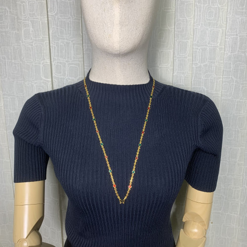 สร้อยคอ ทองลงยา 2 สี ทอง90 ความยาว 28 นิ้ว สวมหัวได้ นน. 19.57 g 4