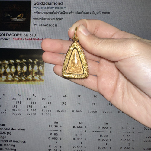 สมเด็จนางพญา จิตรลดา สก. เนื้อทองคำ ปี 2535 เลี่ยมทอง ยกซุ้ม ทอง95 นน. 31.43 g 4