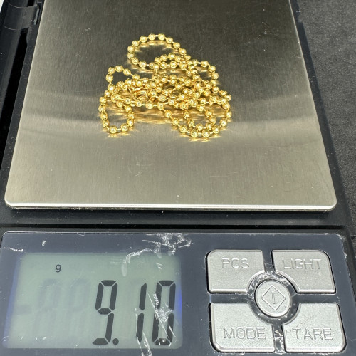 สร้อยคอ อิตาลี750 ทอง18K ลายเม็ดกลม ตัดลาย รอบเส้น ความยาว 19 นิ้ว นน. 9.10 g 7