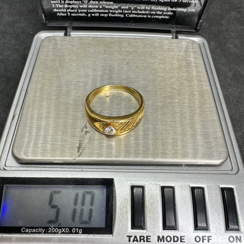 แหวน เพชรเดี่ยว ฉลุลาย 1 เม็ด 0.15 กะรัต ทอง18K หลุดจำนำ งานสวยมาก นน. 5.10 g 9