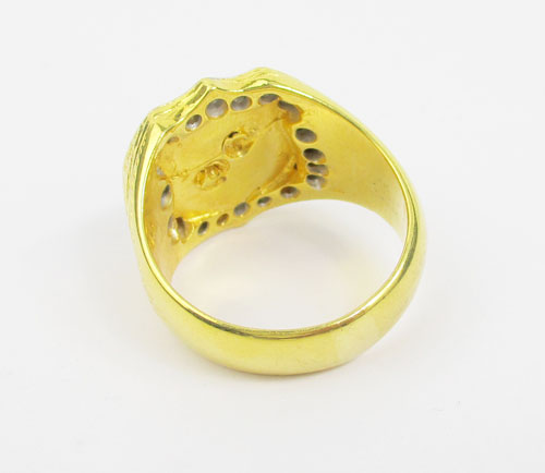 แหวน สิงห์ ทองลงยา ล้อมเพชร 20 เม็ด 0.60 กะรัต ทอง90 งานสวยมาก นน. 21.88 g 2