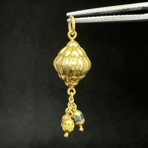 จี้ เม็ดมะยม งานครั่ง ตุ้งติ้ง หินทวารวดี ทอง90 นน. 1.76 g