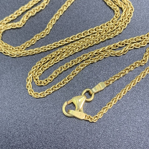 สร้อยคอ อิตาลี750 ทอง18K ลายสี่เสา รอบเส้น ความยาว 17.5 นิ้ว นน. 5.77 g