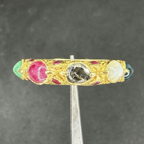 แหวน พิรอด นพเก้า ฝังทับทิม รอบวง ทอง90 ขนาด 56.5 นน. 7.18 g