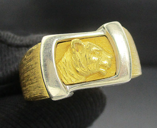 แหวน Prima Gold ทอง24K รูปเสือ 2 กษัตริย์ งานสวยมาก นน. 14.92 g