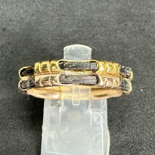 แหวน หางช้าง คู่ รอบวง ทอง90 + นาก40 ขนาด 61 นน. 3.82 g