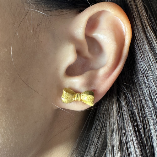 ต่างหู Prima Gold ทอง24K ลายโบว์ แป้นทอง14K นน. 5.52 g 7