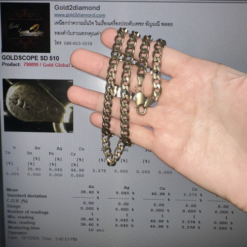 สร้อยคอ อิตาลี375 ทอง9K ลายบิดแบนตัน ความยาว 25 นิ้ว สวมหัวได้ นน. 53.49 g 4