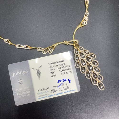 สร้อยคอ Jubilee ฝังเพชร 581 เม็ด 4.73 กะรัต ทอง18K ความยาว 15.5 นิ้ว พร้อมกล่อง + การ์ด นน. 37.54 g