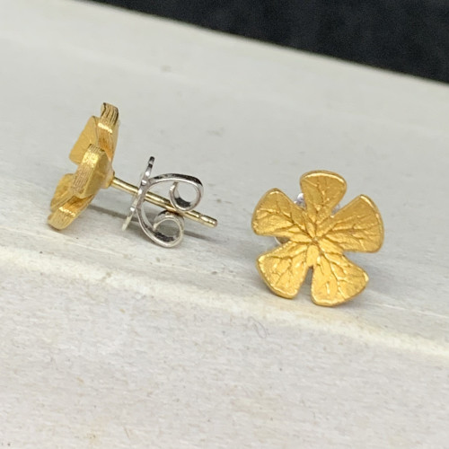 ต่างหู Prima Gold ทอง24K ลายดอกไม้ แป้นทอง14K นน. 4.57 g 1