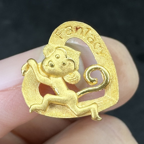 จี้ Prima Gold ทอง24K ลายหัวใจ ลิง Fantacy งานสวยมาก นน. 3.36 g