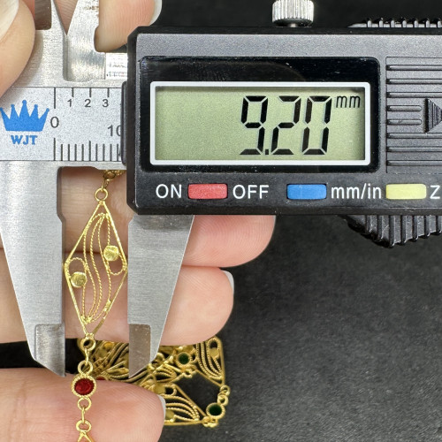 สร้อยคอ ทองลงยา ลายข้าวหลามตัด ฉลุลาย ทอง90 ความยาว 27 นิ้ว สวมหัวได้ นน. 11.04 g 6