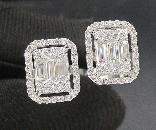 แหวน เพชรประกบ เพชร 70 เม็ด 0.80 กะรัต ทอง18Kขาว งานสวยมาก นน. 4.34 g
