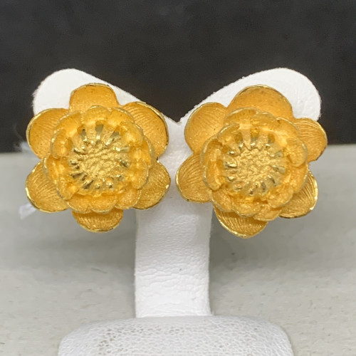 ต่างหู Gold Master ทอง24K  ลายดอกบัว ใส่สวย งานสวยมาก น่าสะสม นน. 11.88 g