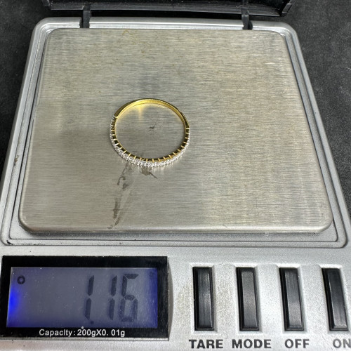 แหวน เพชรแถว เพชร 23 เม็ด 0.25 กะรัต ทอง90 งานสวยมาก นน. 1.16 g 7