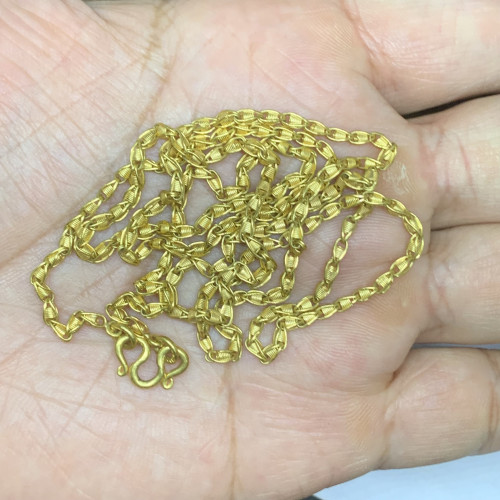 สร้อยคอ ทอง100 ลายเม็ดข้าวโพด ฉลุลาย รอบเส้น ความยาว 27 นิ้ว สวมหัวได้ นน. 15.15 g 2