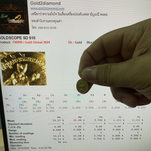 จี้ รัชกาลที่ 5 รัชมังคลาภิเษก ร.ศ. 127 ทอง18K นน. 2.54 g 4