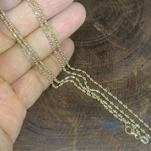 สร้อยคอ อิตาลี750 ทอง18K ลายจุดไข่ปลา 2 กษัตริย์ ตัดลาย รอบเส้น ความยาว 24 นิ้ว สวมหัวได้ นน. 11.34 3