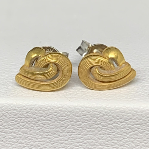 ต่างหู Prima Gold ทอง24K ลายหัวใจ แป้นทอง14K นน. 2.59 g