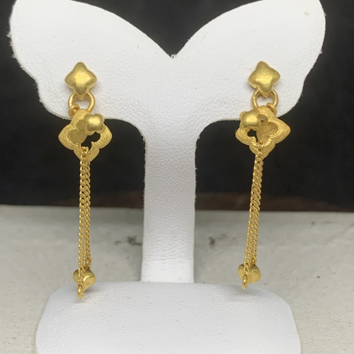 ต่างหู Gold Master ทอง24K ลายดาว ตุ้งติ้ง แป้นทอง14K นน. 4.19 g 2