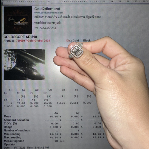 แหวน เพชร Jubilee เพชรประกบ 3/0.32 กะรัต เพชร 160/0.84 กะรัต ทอง18K ขนาด 48 นน. 6.41 g 6