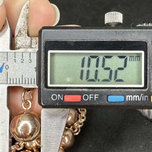 สร้อยข้อเท้า นาก40 ลายห่วงคู่ กระพรวน ตุ้งติ้ง รอบเส้น งานสวยมาก นน. 40.52 g 6