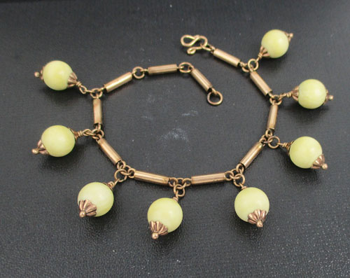 สร้อยข้อมือ นาก40 เม็ดกลม ตุ้งติ้ง งานเก่า หลุดจำนำ สวยมาก นน. 7.84 g