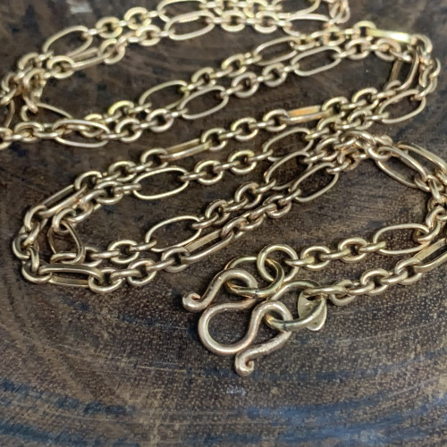 สร้อยคอ ทอง9K ลาย 3 ต่อ 1 รอบเส้น ความยาว 27 นิ้ว สวมหัวได้ นน. 25.34 g