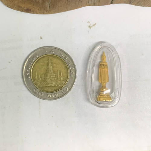 หลวงพ่อวัดบ้านแหลม เนื้อทองคำ ลอยองค์ ทอง99.99 (นน. 4.02 g) เลี่ยมพลาสติก นน. 5.44 g 2