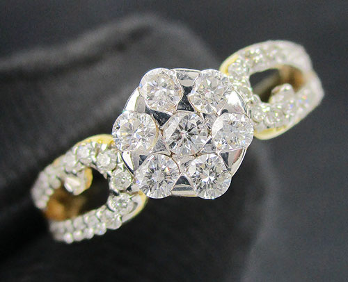 แหวน เพชร กระจุกกลม เพชร 45 เม็ด 0.33 กะรัต ทอง18K งานสวยมาก นน. 2.52 g
