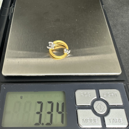 จี้ Prima Gold ทอง24K + ทอง14Kขาว ลายห่วงกลม ผีเสื้อ นน. 3.34 g 7