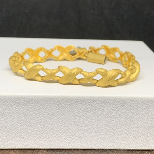 สร้อยข้อมือ Gold Master ทอง24K + ทอง14K ลาย X ความยาว 18.00 ซม. นน. 27.40 g