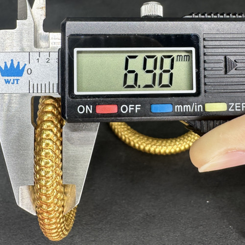 กำไลข้อมือ + ข้อเท้าเด็ก กิมปัง ตัว C แกะลาย เกล็ดมังกร ความกว้าง 4.00 ซม. นน. 29.90 g 8