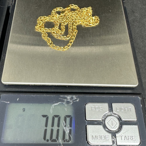 สร้อยคอ อิตาลี750 ทอง18K ลายบิดแบน รอบเส้น ความยาว 18 นิ้ว นน. 7.00 g 8