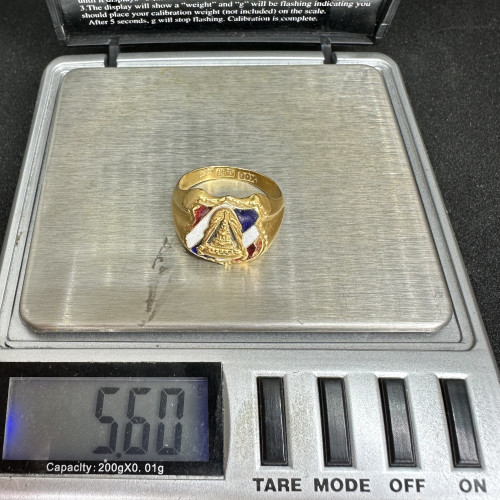 แหวน มงกุฏ ลงยา ลายธงชาติ ทอง90 งานเก่า หลุดจำนำ นน. 5.60 g 9
