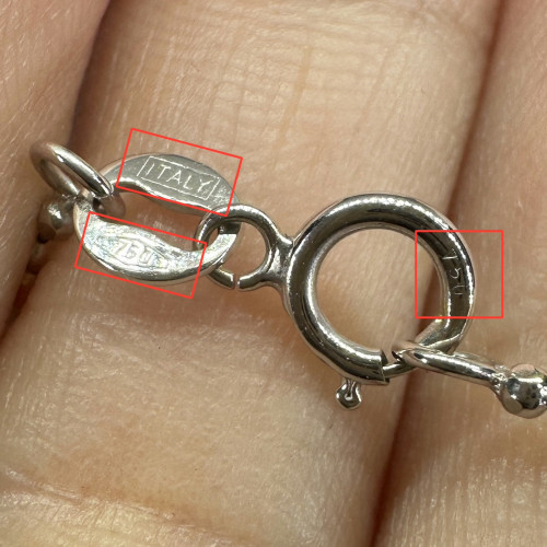 สร้อยคอ อิตาลี750 ทอง18K ลายเม็ดกลมไข่ปลา ตัดลาย 2 กษัตริย์ รอบเส้น ความยาว 26 นิ้ว สวมหัวได้ นน. 9. 6