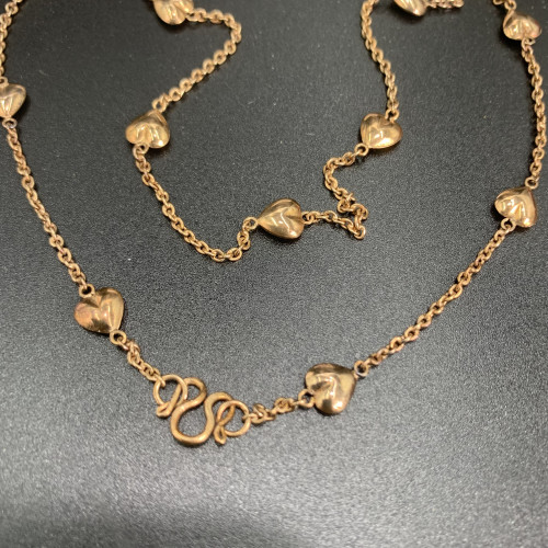 สร้อยคอ นาก40 ลายโซ่ คั่นหัวใจ รอบเส้น ความยาว 16 นิ้ว นน. 4.72 g