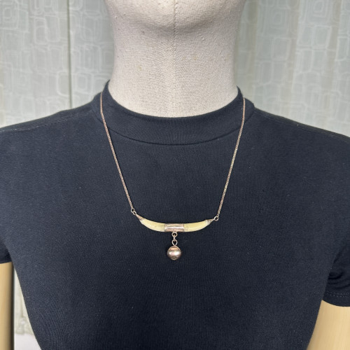 สร้อยคอ นาก40 กระพรวน ตุ้งติ้ง ความยาว 18 นิ้ว นน. 8.96 g 5